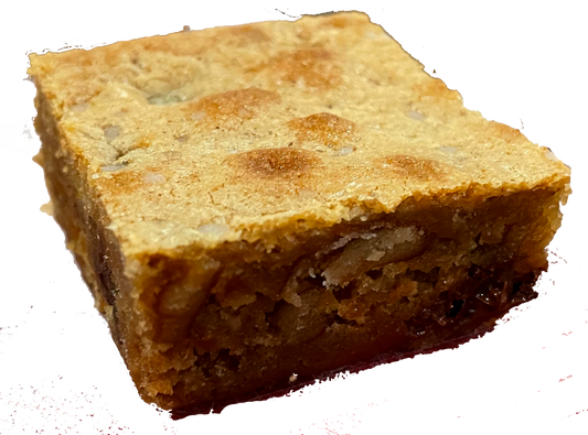 Pretzel Blondie with Chocolate Chips and Pretzel Crunch Bakie Bar
